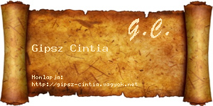 Gipsz Cintia névjegykártya